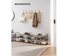 Songmics Batų stovas 92x30x54 cm Juodas plienas
