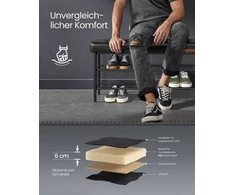 Songmics Vasagle EKHO kolekcijos batų suolas su siūlėmis 30 x 100 x 50 cm rašalas juodas