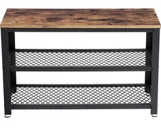 Songmics Batų suoliukas 73x30x45 cm Rudas Plienas