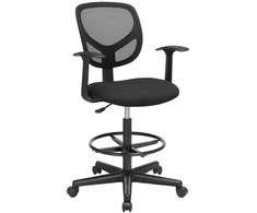 Songmics Biuro kėdė, 53,5x56,5x102-120 cm, juoda