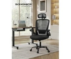 Songmics Biuro kėdė, 62x62.4x120.4 cm, juoda