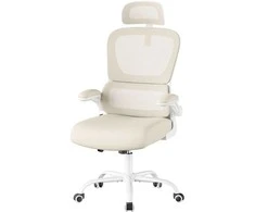 Songmics Ergonomiška biuro kėdė su tinkliniu audiniu ir sulankstomais porankiais