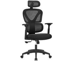 Songmics Biuro kėdė, 65x60x120-130 cm, juoda