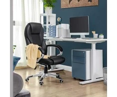 Songmics Biuro kėdė 67x67.3x116-126 cm Juoda ergonominė