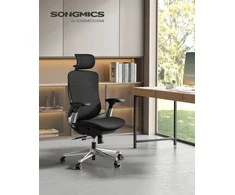 Songmics Biuro kėdė, 69.5x63x115 cm, juoda