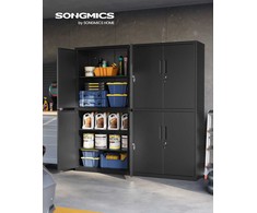 Songmics Biuro spintelė 40x80x180 cm Juodas plienas