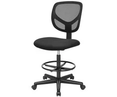 Songmics Braižymo kėdė, 53.5x49x102-120 cm, juoda