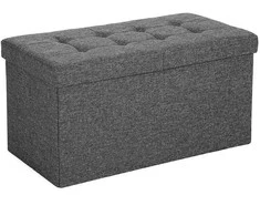 Songmics Daiktadėžė su sėdima vieta, 76x38x38 cm, pilka
