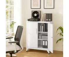 Songmics Dokumentų spintelė su užraktu 40 x 80 x 90 cm balta