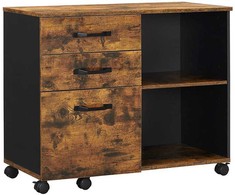 Songmics Dokumentų spintelė 80x40x66 cm Juoda medžio drožlių plokštė