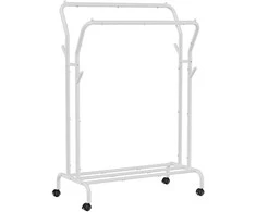 Songmics Drabužių kabykla, 103.5x52.5x155 cm, balta, metalas