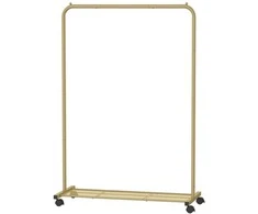 Songmics Drabužių stovas su lentyna 40,5 x 91 x 158 cm, auksinės spalvos
