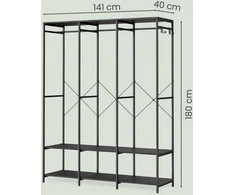 Songmics Atvira drabužių spinta, 40 x 141 x 180 cm