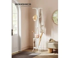 Songmics Drabužių kabykla, 40x40x175 cm, balta