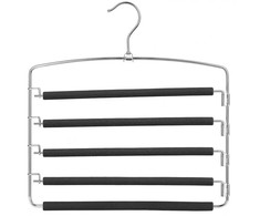 SONGMICS Kelnės pakaba, taupanti vietą, 3 vnt. rinkinys Daugiafunkcinė metalinė pakaba, tvirta, neslystanti paminkštinta, pasukamos kelnės pakabos, po 5 džinsus, kostiumines kelnes, šalikus, kaklaraiščius