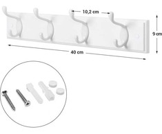 Songmics Drabužių kabykla, 40x9x7 cm, balta