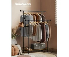 Songmics Drabužių kabykla, 98.5x39.6x156.8 cm, ruda
