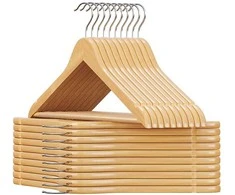 Songmics Drabužių kabykla, medinė, 44.5x23x1.2 cm, natūrali