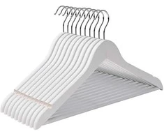 Songmics Drabužių kabykla, medinė, 44,5x23x1,2 cm, balta