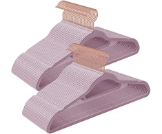 Songmics 50 aksominių drabužių pakabų rinkinys, minkštos violetinės spalvos