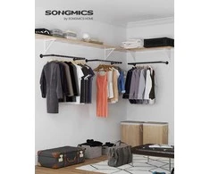 Songmics Drabužių pakaba 92x30x7 cm juodas plienas