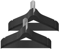 Songmics Drabužių pakabos 43x21 cm Juodojo beržo mediena