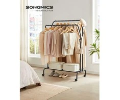 Songmics Drabužių stovas 102,5x52,5x153,9 cm juodas plienas