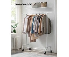 Songmics Drabužių stovas 110x45x162,9 cm Baltas Plienas