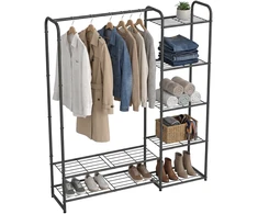 Songmics Drabužių stovas 29x112x158,4 cm Juodas metalas