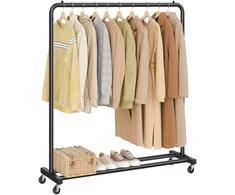 Songmics Drabužių stovas 38x110x141,5 cm Juodas Plienas