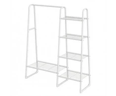 Songmics Drabužių stovas su 5 lentynomis, baltas, 40x101,7x153,3 cm