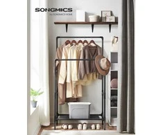 Songmics Drabužių stovas 83x45x157 cm Juodas metalas