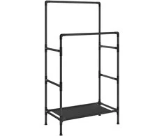 Songmics Drabužių stovas 83x45x157 cm Juodas metalas