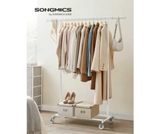 Songmics Drabužių stovas, 92-132x45.4x160 cm, balta