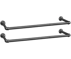 Songmics Drabužių stovas 92x30x7 cm Juodas plienas
