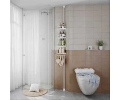 Teleskopinė vonios lentyna Songmics 85-305 cm, balta