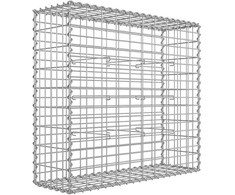 Songmics Gabiono krepšys, 100x90x30 cm, sidabrinė
