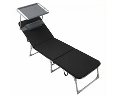 Songmics Gultas saulės vonioms 53x193x29,5 cm Juodas