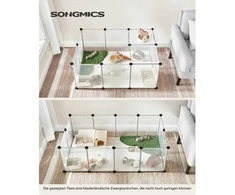 Songmics Gyvūnų maniežas, 125x63x42 cm, balta