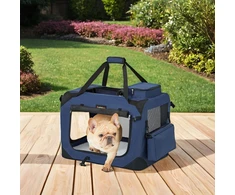 Songmics Augintinio transporto dėžė sulankstoma 50x35x35 cm tamsiai mėlyna