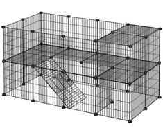 Songmics Gyvūnų žaidimų aptvaras, 143x73x71 cm, juodas
