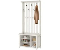Songmics Hall stovas 35x81x180 cm Baltas medžio drožlių plokštė