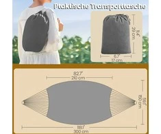 SONGMICS hamakas, 210 x 150 cm, apkrova iki 300 kg
