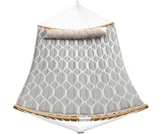 SONGMICS dygsniuotas hamakas su bambukiniais skersiniais 200 x 140 cm, 225 kg GDC034G02