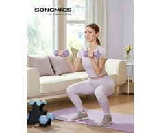 Songmics Hanteli rinkinys šešiakampis 13.5x6.5x6 cm mėlynas neopreno danga