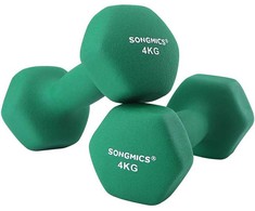 Songmics Hantelių rinkinys, 20.5x9.5x9 cm, žalia