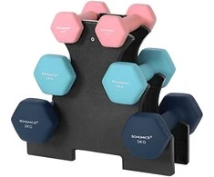 Songmics Hantelių rinkinys, 38.5x35.5x14.5 cm, juoda