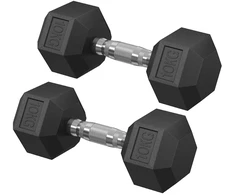 SONGMICS hanteliai, 2 vnt. rinkinys, iš viso 20 kg, juodas kaip rašalas