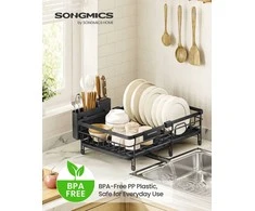 Songmics Indų džiovyklė 46.5x30.4x14 cm Juodas plienas
