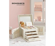 Songmics Papuošalų dėžutė, 17.5x22.5x16.5 cm, Balta